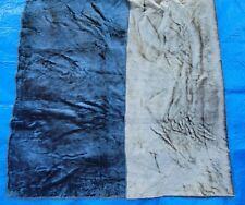 Antique Carriage Blanket Sleigh Dark Blue Tan Soft Fabric 44