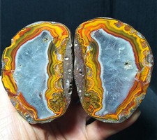 Rare 1 pair 432G Natural Warring States Red Agate stone Healing  A2903 picture