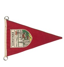 Vintage Konstanz Small Flag Pennant 7.5” X 4.5” Great Condition Mtns Buildings picture