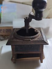 Antique Primitive Rustic Wood Cast Iron Coffee Grinder without Drawer  picture