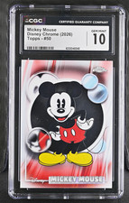 Topps Disney Chrome (2026) Mickey Mouse #50 Chrome CGC 10 Non-Sport Card picture