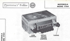 1956 Motorola CTA4 For 1954 Chevy AM Car Radio Photofact Schematic Chevrolet picture
