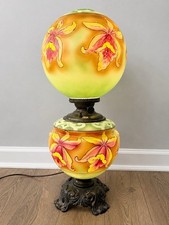 Antique “Success” Gone With the Wind/parlor lamp, 1900–1910 Floral Pink Green picture