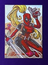 Marvel Annual 2022-2023 AP Sketchcard Lady Deadpool Ladypool Aaron Roberts 1/1 picture