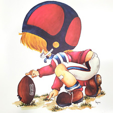 1970s Football Star Little Boy Wall Art Print Child Sports 11 x 14 in Lithograph picture
