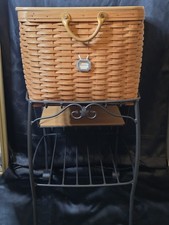 Longaberger Hostess File Basket & Wrought Iron Stand picture