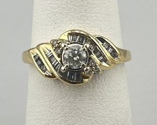 2Ct Round Cut Lab Created Diamond 14K Yellow Gold Plated Women's Engagement Ring picture