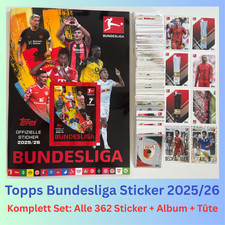 Topps Bundesliga Stickers 25/26 2025/2026 Complete Set 362 Stickers + Album + Bag picture