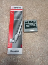 12 Vintage Schwab-Stabilo Micro No. 8000 Pencils, Germany + Eraser picture