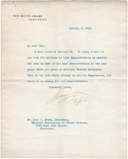 William H. Taft Letter Signed Pledging to Continue Theodore Roosevelt's Policies picture