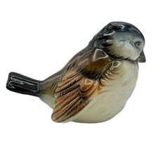Vintage Goebel West Germany Porcelain Blue Brown Sparrow Bird Figurine picture