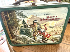 Vintage Western Metal Lunchbox - 1955 Thermos Holtemp DAVY CROCKETT picture