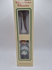 Commodore Christmas Classics Glass Tree Topper Glitter Spire Vintage Decor picture