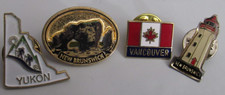 LOT VTG Canada 4 Pins Provinces Yukon New Brunswick Vancouver Metal Enamel city picture