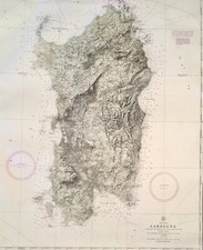 Exquisite SARDEGNA Map. LARGE. (Orig. 1890, reprint 1972). picture