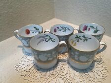 Set of 5 Stunning 1800s Spode Porcelain Coffee Cup Floral Embossed picture
