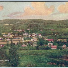 c1910s Woodbourne, NY Birds Eye View Postcard Catskills Village Bridge Farm DB picture