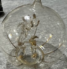 Vintage Round Glass Ornament w/ Reindeer Christmas Ornament picture