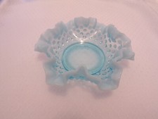 VTG Fenton Blue Opalescent Hobnail Dish picture