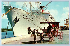Nassau Bahamas Postcard Eastern Steamship Lines Largest Cruise Ship c1960's picture