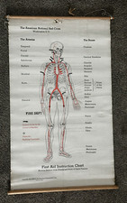1933 American Red Cross First Aid Instruction Chart Poster 35 by 22 Inches picture