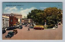 Newport RI-Rhode Island, Aerial View Washington Square, Antique Vintage Postcard picture