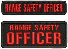 RANGE SAFETY OFFICER  EMB PATCH 1X5 AND 2X5 HOOK ON BACK BLK/RED picture