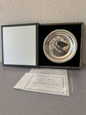 1973 Franklin Mint Bald Eagle Sterling Silver Plate 182g Box COA Richard Younger picture