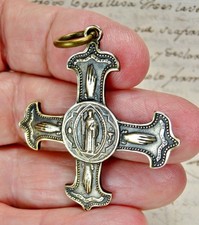 Antique 19th Century St Benedict Holy Trinity Benediction Cross Against All Evil picture