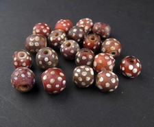 Antique Red Skunk Venetian Eye Trade Bead Single bead 4 Pack picture