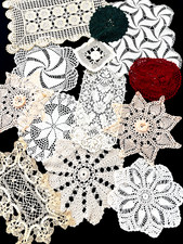 VTG LOT of 13 Doilies Hand Crochet Lacey Antique Placemats Doily Crafts Sewing picture