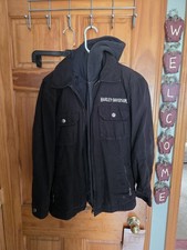 Women's Harley Davidson Canvas Style Jacket Small Black picture
