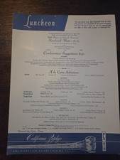 May 1961 California Zephyr Railroad Luncheon Menu  No. 1-2 picture