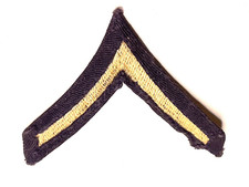 Vintage US Army Private E-2 PV2 Gold Chevron Rank Patch Uniform Insignia picture