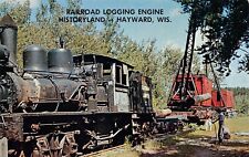 Hayward WI Wisconsin Historyland Railroad Train Logging Camp Vtg Postcard D37 picture