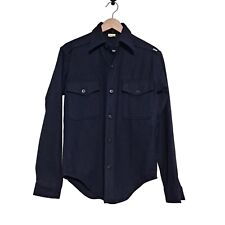Vintage US Navy CPO Shirt Men Size 13 x 33 Wool Naval Issued Jacket Button Blue picture
