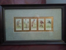 Set of 5 Cope's Golfers 1900 / Cope Bros. Cigarette Cards Framed picture