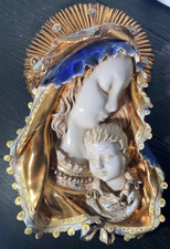 *** VINTAGE NUNS CONVENT CARBET ITALY #749 VIRGIN MARY W/ CHILD 3-D WALL PLAQUE picture