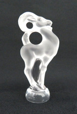 Lalique France Crystal Frosted Bastia Ram Figurine ~ Signed ~ Excellent picture