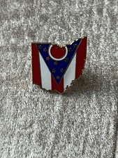 NEW OHIO Flag in the shape of the State of OHIO Lapel Pin LOOK picture