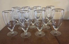 ELEVEN Heirloom (Platinum Rim) Tiffin-Francisan Water Ice Tea Goblets STUNNING picture