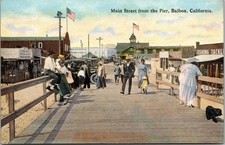 c1920 Main Street From The Pier Balboa California CA CT Photochrom Postcard picture