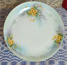 Antique HR Hutschenreuther Selb Plate Bavaria Signed Porcelain Yellow Floral picture