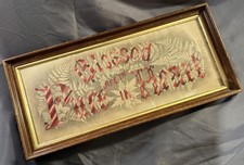 Antique Victorian Motto Paper Punch Sampler Blessed Are the Pure in Heart picture