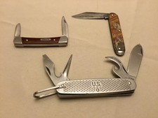 Lot of 3 - Vintage Folding Knives - Buck,  Camillus Military,  Hopalong Cassidy picture
