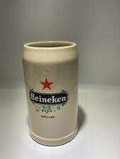 Heineken 1L Beer Mug Stein Holland Netherlands Ceramic Vintage Dutch Lager Vtg picture
