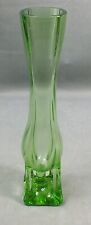 Vintage CZECHOSLOVAKIAN Green BOHEMIAN GLASS Vase picture