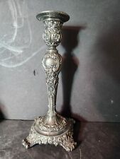 WM ROGERS & SON ORNATE SILVER PLATED CANDLE HOLDERS VICTORIAN ROSE VINTAGE picture