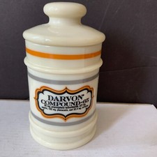 Vintage Darvon Compound-65 Apothecary Pharmaceutical Glass Jar w/ Lid   f picture