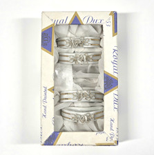 Royal Dux Bohemia Atelier Hand Painted Napkin Rings (4) 3D Roses Gold Trim READ picture